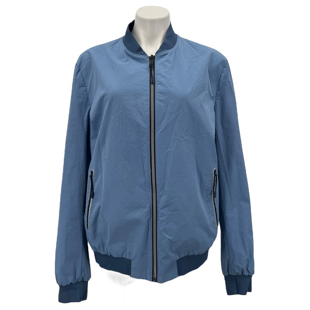Paisley & Gray Bomber Jacket SZ L Men's Blue Slim Fit Modern Effortless Travel